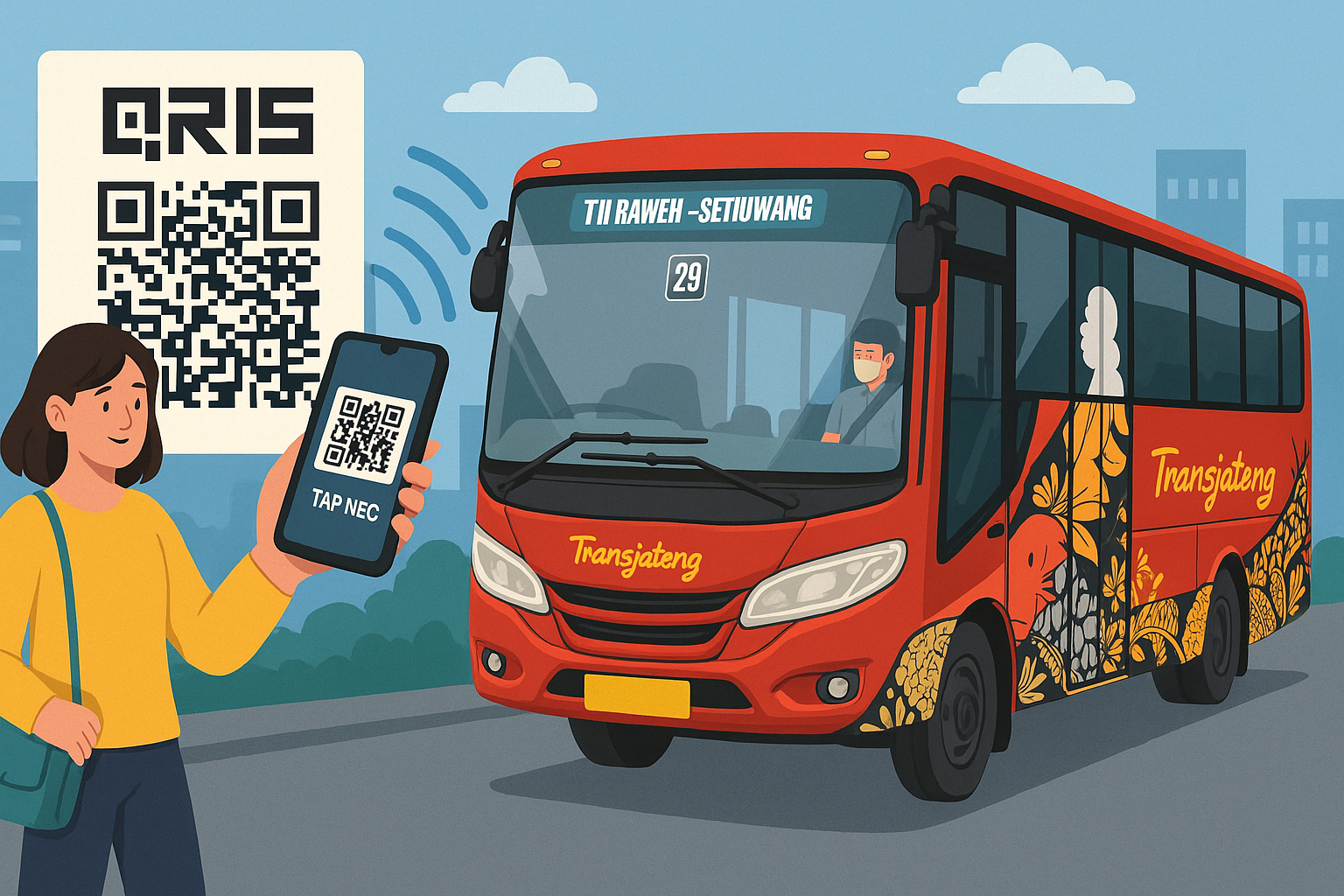 Promo QRIS Tap NFC Diluncurkan, Trans Jateng Kini Lebih Hemat