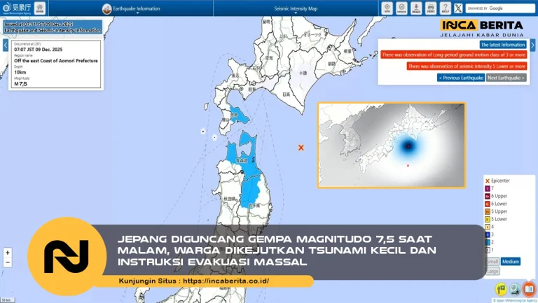 Jepang Diguncang Gempa Magnitudo 7,5 Saat Malam, Warga Dikejutkan Tsunami Kecil dan Instruksi Evakuasi Massal