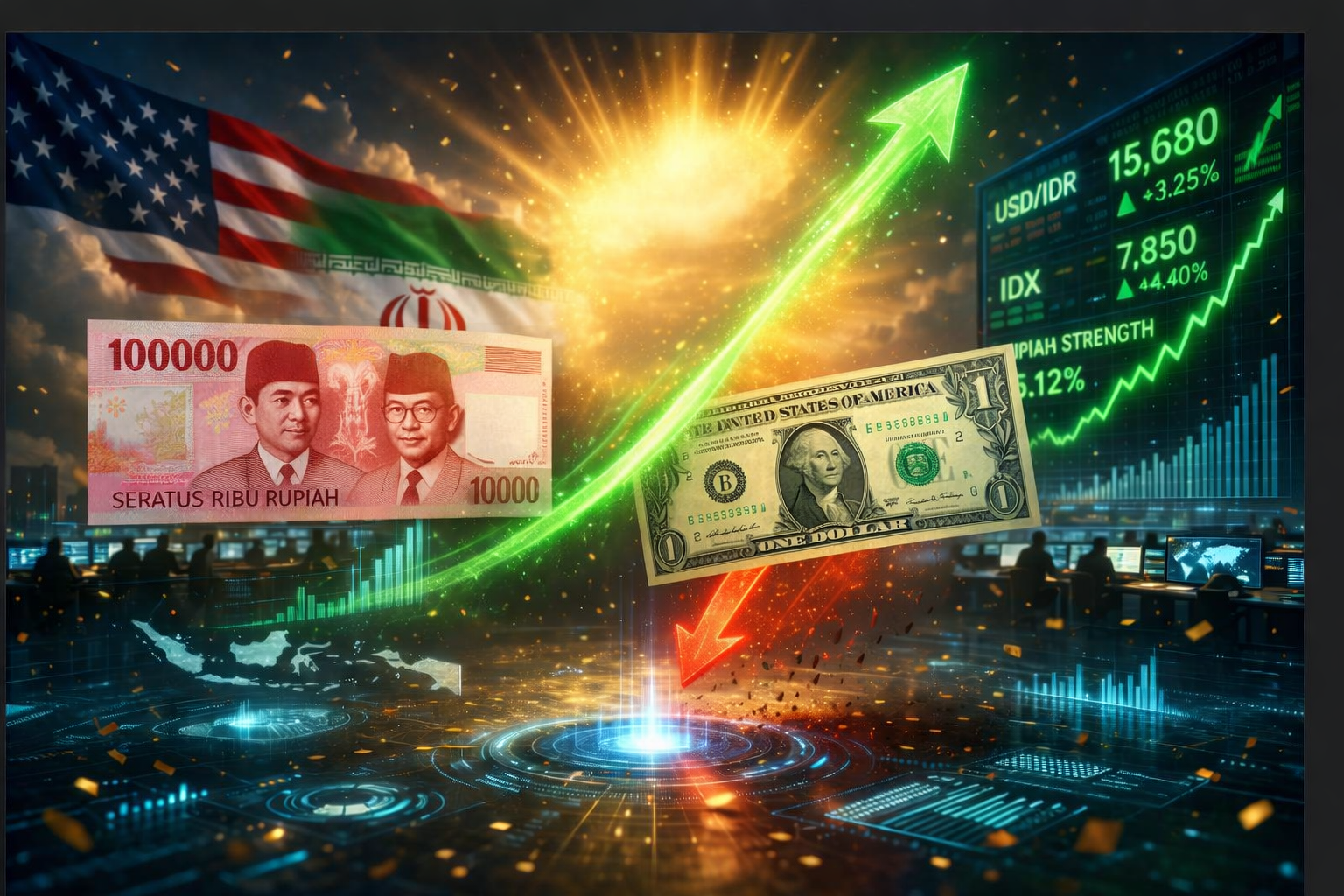 Dolar Turun Rupiah Naik Dipicu Kabar Damai AS-Iran, Pasar Langsung Merespons Positif dan Sentimen Membaik