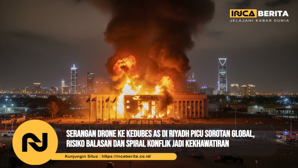Serangan Drone ke Kedubes AS di Riyadh Picu Sorotan Global, Risiko Balasan dan Spiral Konflik Jadi Kekhawatiran