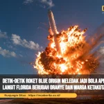 Detik-detik Roket Blue Origin Meledak Jadi Bola Api Raksasa, Langit Florida Berubah Oranye dan Warga Ketakutan