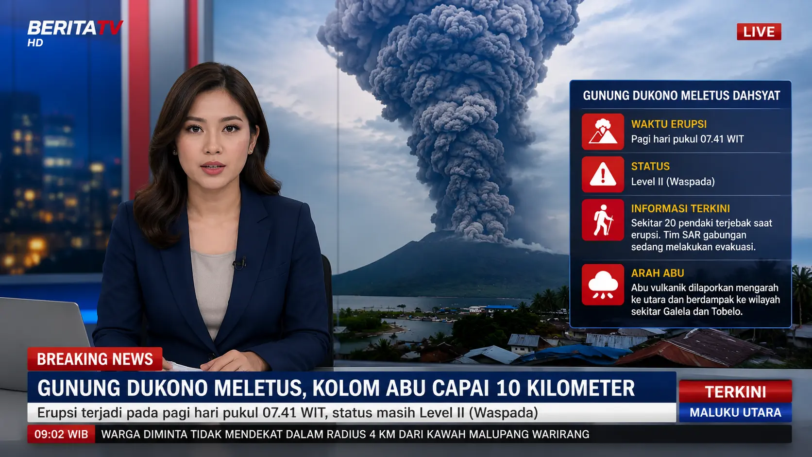Gunung Dukono Meletus