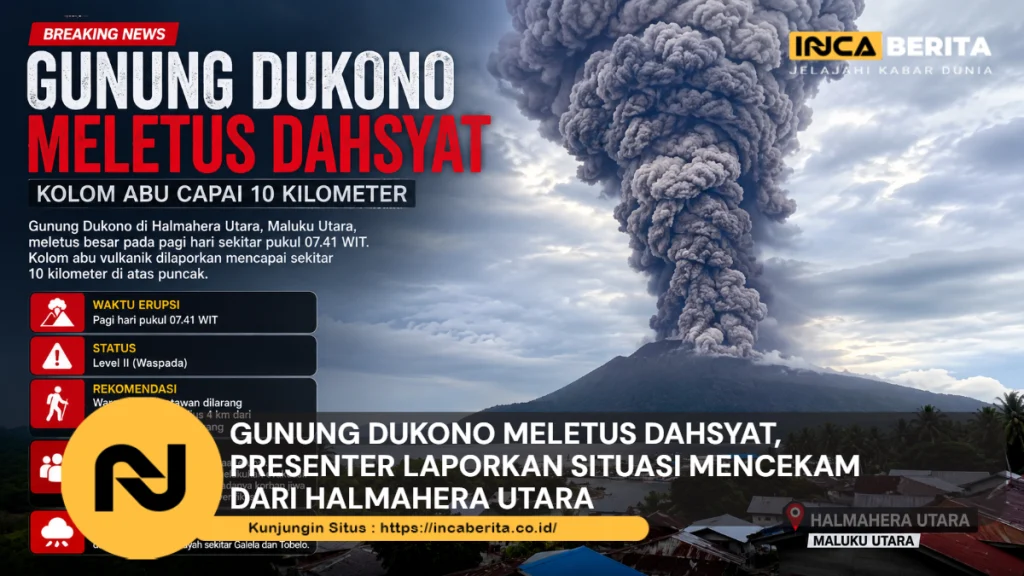 Gunung Dukono Meletus Dahsyat, Presenter Laporkan Situasi Mencekam dari Halmahera Utara