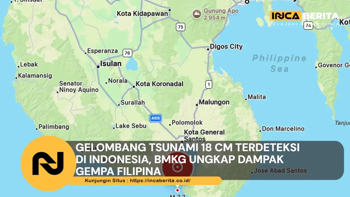 gelombang tsunami 18cm