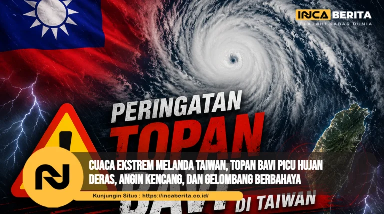 Cuaca Ekstrem Melanda Taiwan, Topan Bavi Picu Hujan Deras, Angin Kencang, dan Gelombang Berbahaya